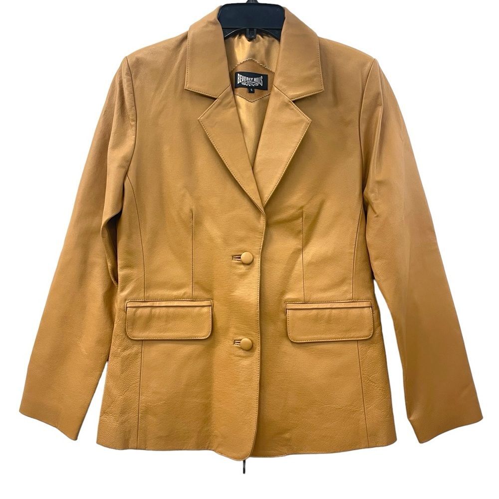 Women's Brown Leather Blazer